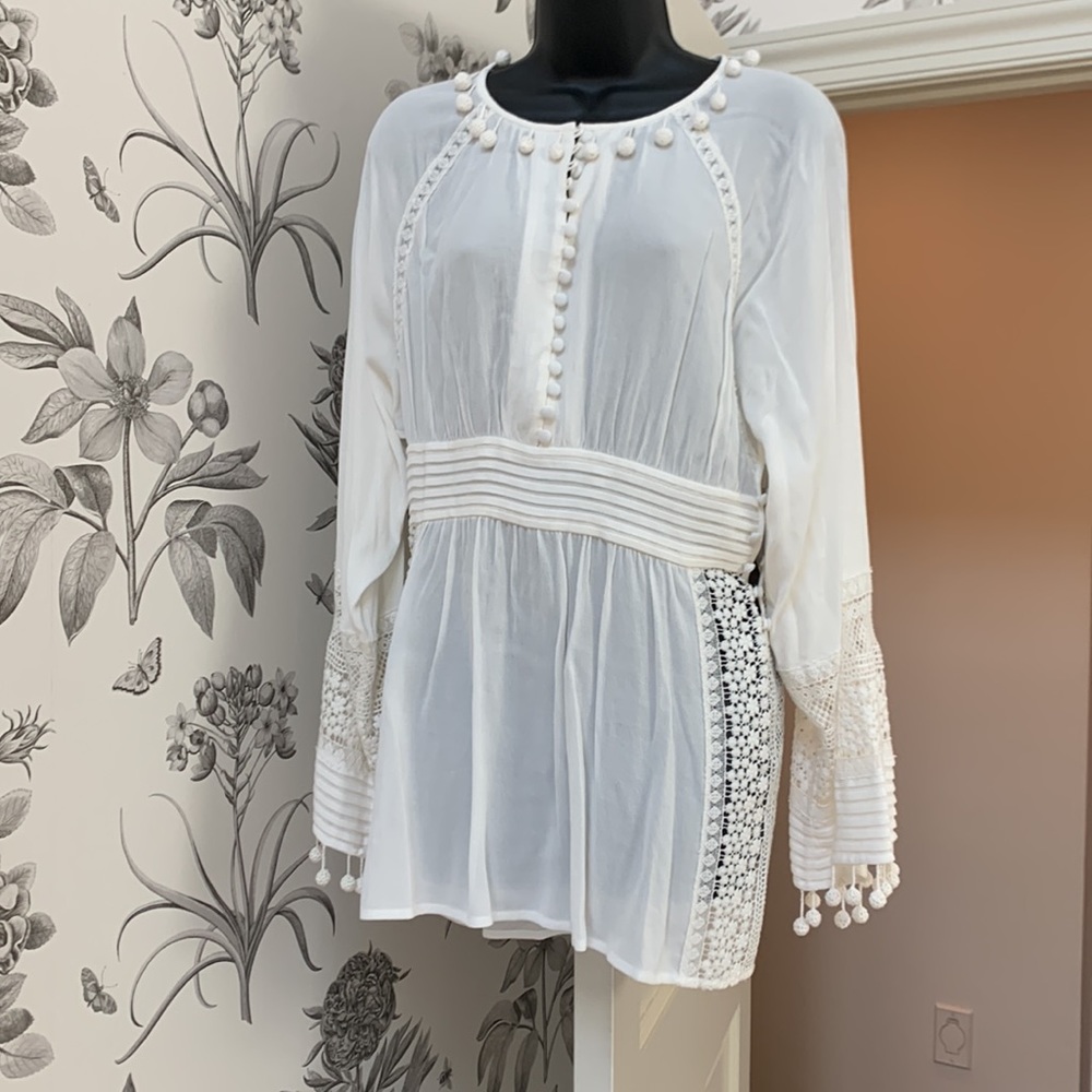 Marchesa Unique boho white blouse